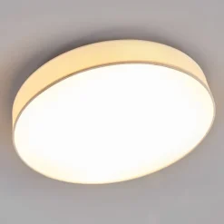 Lindby LED plafondlamp Saira, Ø 50 cm, wit, textiel