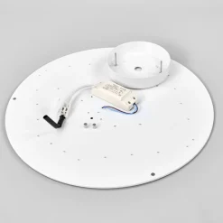 Lindby LED plafondlamp Saira, Ø 50 cm, wit, textiel