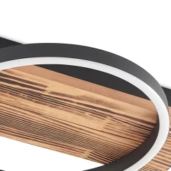 Lindby LED plafondlamp Sentoa, hout, 52,8 cm lang, 3.000 K