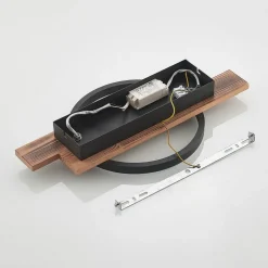 Lindby LED plafondlamp Sentoa, hout, 52,8 cm lang, 3.000 K