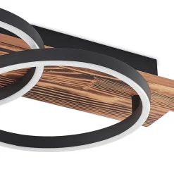 Lindby LED plafondlamp Sentoa, hout, 75 cm lang, 3.000 K