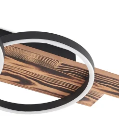 Lindby LED plafondlamp Sentoa, hout, 100 cm lang, 3.000 K