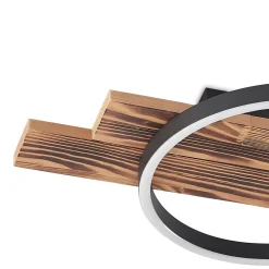 Lindby LED plafondlamp Sentoa, hout, 100 cm lang, 3.000 K