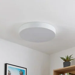 Lindby LED plafondlamp Simera, Ø 50cm, wit, metaal