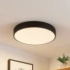 Lindby LED plafondlamp Simera, Ø 50cm, zwart, metaal