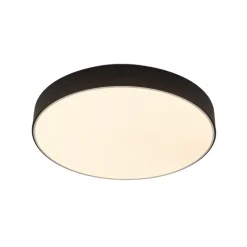 Lindby LED plafondlamp Simera, Ø 50cm, zwart, metaal