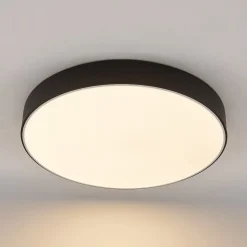 Lindby LED plafondlamp Simera, Ø 50cm, zwart, metaal