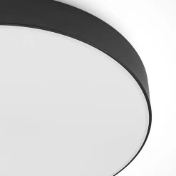 Lindby LED plafondlamp Simera, Ø 50cm, zwart, metaal