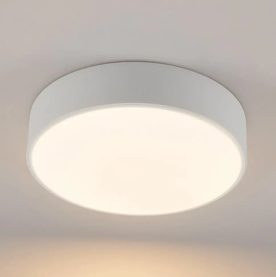 Lindby LED plafondlamp Simera, Ø 30cm, wit, metaal