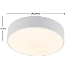 Lindby LED plafondlamp Simera, Ø 30cm, wit, metaal