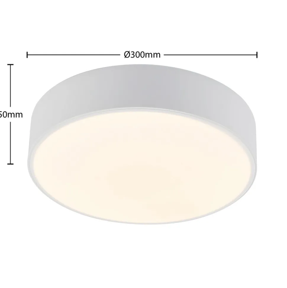Lindby LED plafondlamp Simera, Ø 30cm, wit, metaal