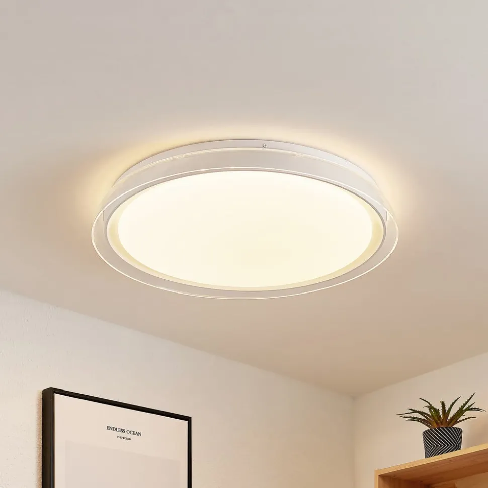 Lindby LED plafondlamp Sleya Ø 50 cm, wit, CCT, dimbaar