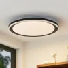 Lindby LED plafondlamp Verdan, zwart, metaal, dimbaar, CCT