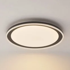 Lindby LED plafondlamp Verdan, zwart, metaal, dimbaar, CCT