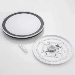 Lindby LED plafondlamp Verdan, zwart, metaal, dimbaar, CCT