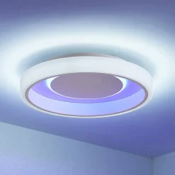 Lindby LED plafondlamp Wikani, wit, RGB, CCT, dimbaar