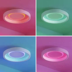 Lindby LED plafondlamp Wikani, wit, RGB, CCT, dimbaar