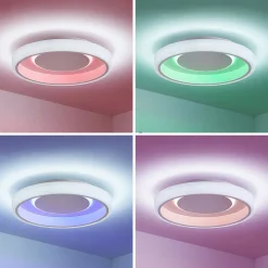 Lindby LED plafondlamp Wikani, wit, RGB, CCT, dimbaar