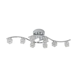 Lindby LED plafondlamp Yaro, 8-lamps, chroom, dimbaar