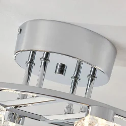 Lindby LED plafondlamp Yaro, 8-lamps, chroom, dimbaar