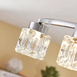 Lindby LED plafondlamp Yaro, 8-lamps, chroom, dimbaar