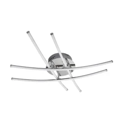 Lindby LED plafondlamp Yael, chroomkleurig, metaal, 67 cm lang