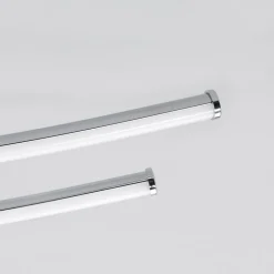 Lindby LED plafondlamp Yael, chroomkleurig, metaal, 67 cm lang