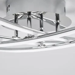 Lindby LED plafondlamp Yael, chroomkleurig, metaal, 67 cm lang