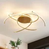 Lindby LED plafondlamp Yareli, goud, metaal, Ø 70cm