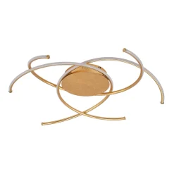 Lindby LED plafondlamp Yareli, goud, metaal, Ø 70cm