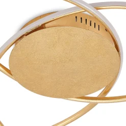 Lindby LED plafondlamp Yareli, goud, metaal, Ø 70cm