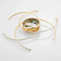 Lindby LED plafondlamp Yareli, goud, metaal, Ø 70cm