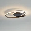 Lindby LED plafondlamp Youna, zwart, aluminium, 39 cm, dimbaar