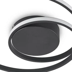 Lindby LED plafondlamp Youna, zwart, aluminium, 39 cm, dimbaar