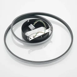 Lindby LED plafondlamp Youna, zwart, aluminium, 39 cm, dimbaar