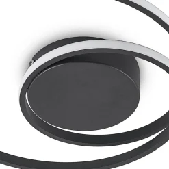 Lindby LED plafondlamp Youna, zwart, aluminium, 39 cm, dimbaar