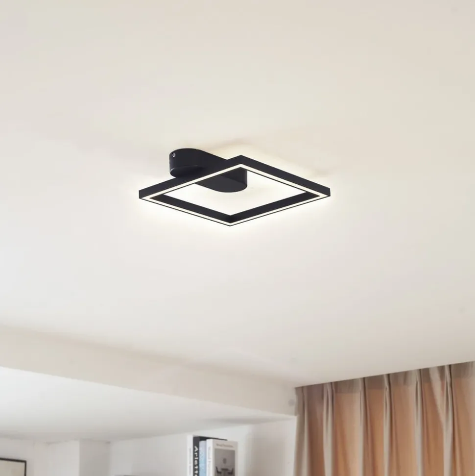 Lindby LED plafondlamp Yulla, zwart