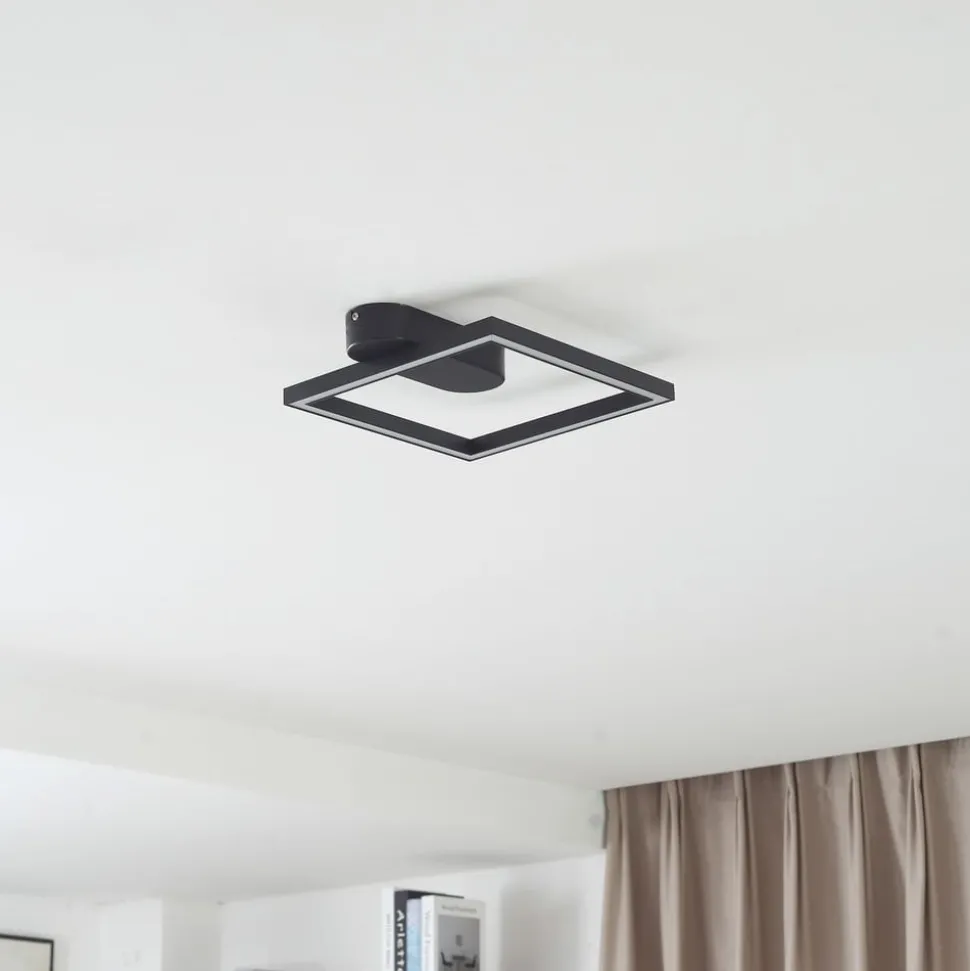 Lindby LED plafondlamp Yulla, zwart