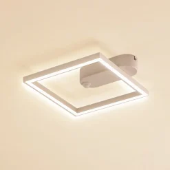 Lindby LED plafondlamp Yulla, wit, bewegingsmelder