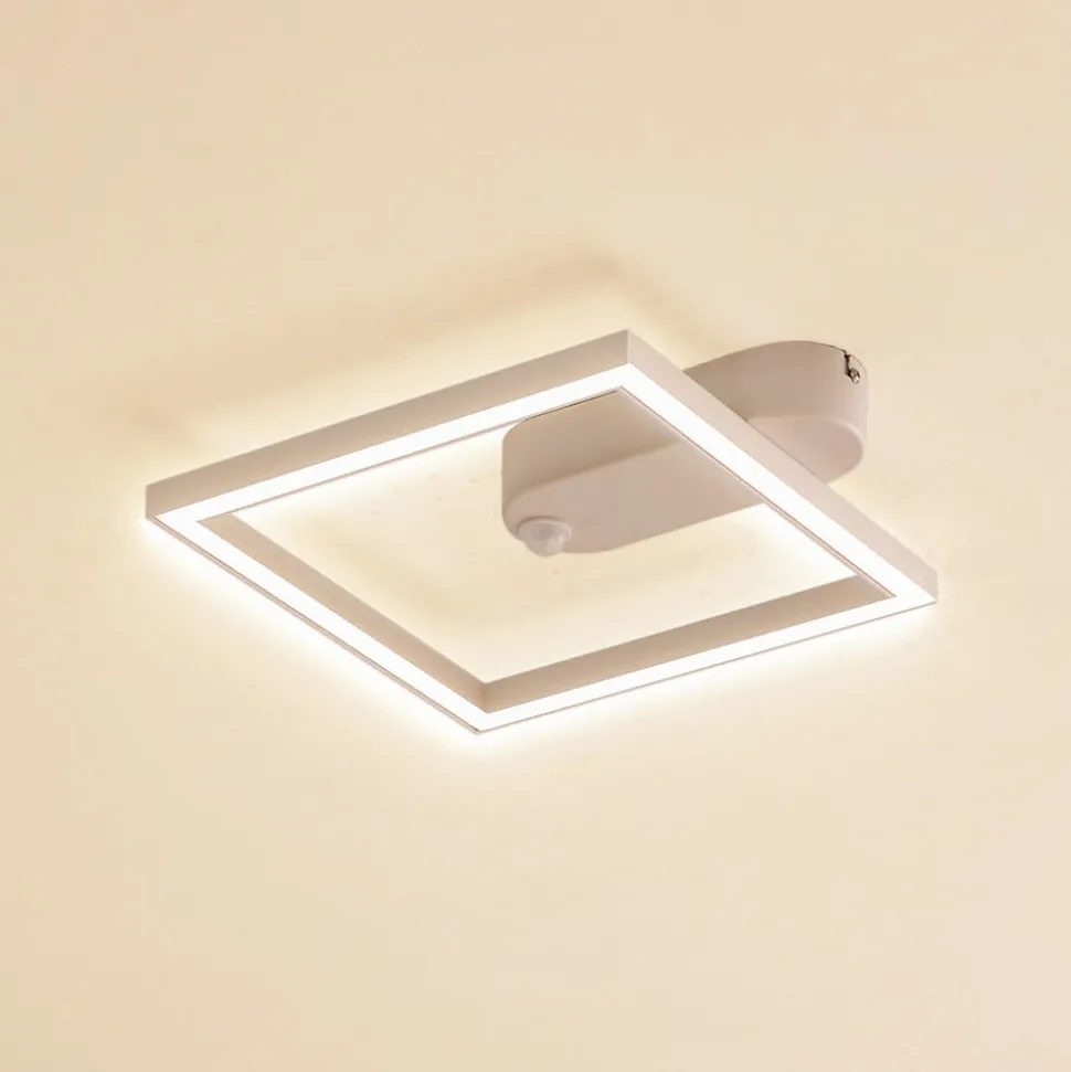 Lindby LED plafondlamp Yulla, wit, bewegingsmelder