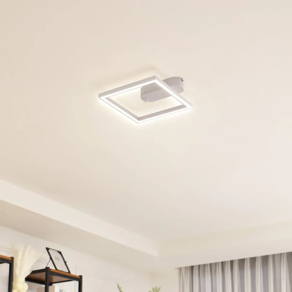 Lindby LED plafondlamp Yulla, wit, bewegingsmelder