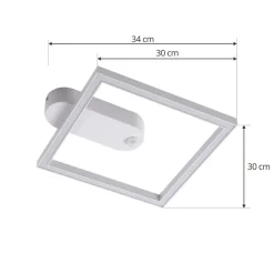 Lindby LED plafondlamp Yulla, wit, bewegingsmelder