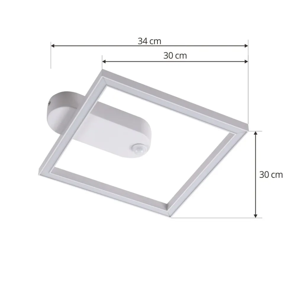 Lindby LED plafondlamp Yulla, wit, bewegingsmelder