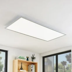 Lindby LED plafondlamp Zento, 120 cm, zilver, 4.000 K