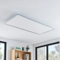 Lindby LED plafondlamp Zento, 120 cm, zilver, 4.000 K