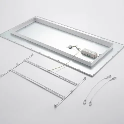 Lindby LED plafondlamp Zento, 120 cm, zilver, 4.000 K