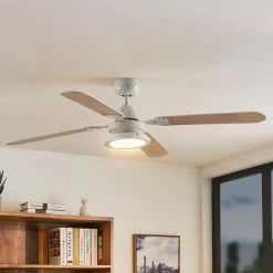 Lindby LED plafondventilator Mamuti, zwart, stil, Ø 55 cm