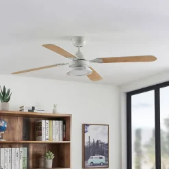 Lindby LED plafondventilator Mamuti, zwart, stil, Ø 55 cm