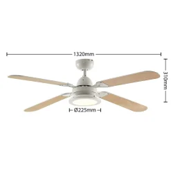 Lindby LED plafondventilator Mamuti, zwart, stil, Ø 55 cm