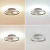 Lindby LED plafondventilator Momitu, zilver, stil, Ø 50 cm
